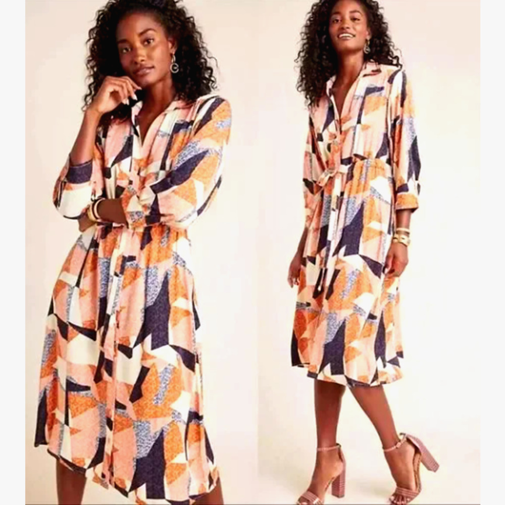 Anthropologie Corey Lynn Calter patchword swing dress size L